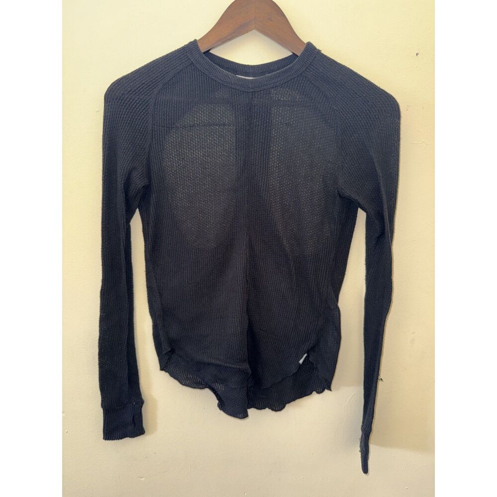 Out From Under Urban Outfitters Black Knit Thermal Cutout Open Back Top S